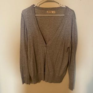 Gray Long Sleeve Button Up Cardigan